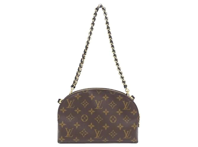 Louis Vuitton Monogram Bee Alma Chain Shoulder Bag Brown Cloth